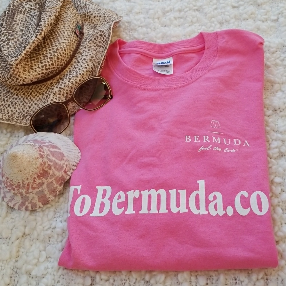 Bermuda pink cotton polyester t shirt